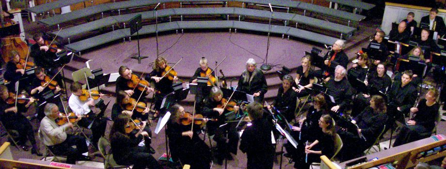 The BrightonMusic Orchestra performing, seen from the balcony